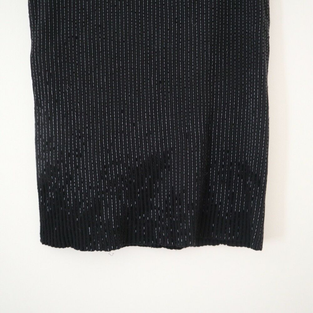 All Saints Lovise Hand Beaded Set Black Sleeveless Top US 0 & Pencil Skirt US 6 - Picture 6 of 12
